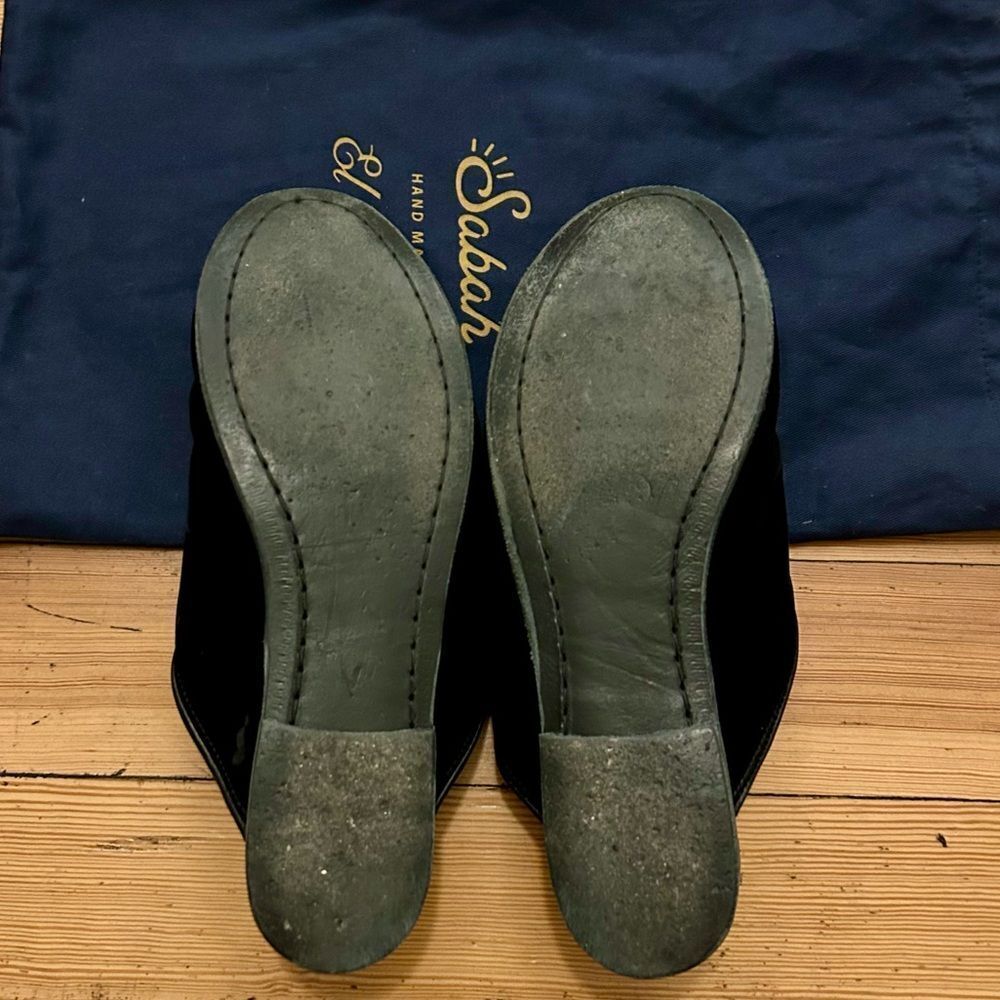 Sabah Catalina Black Velvet Babas. Womens Size 40. - Picture 9 of 14